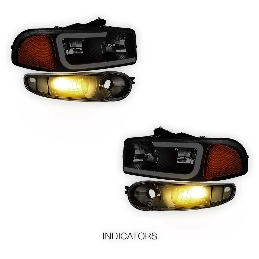 GMC Yukon XL 1500 SLE / SLT (2001 - 2006) LED DRL Headlights LH + RH - Image 15