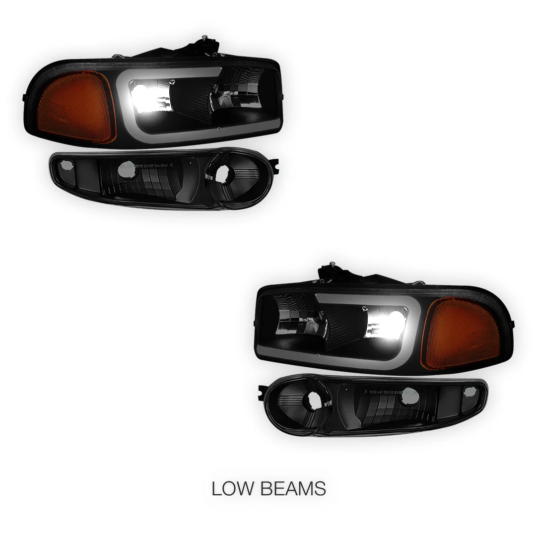 GMC Yukon XL 1500 SLE / SLT (2001 - 2006) LED DRL Headlights LH + RH - Image 16
