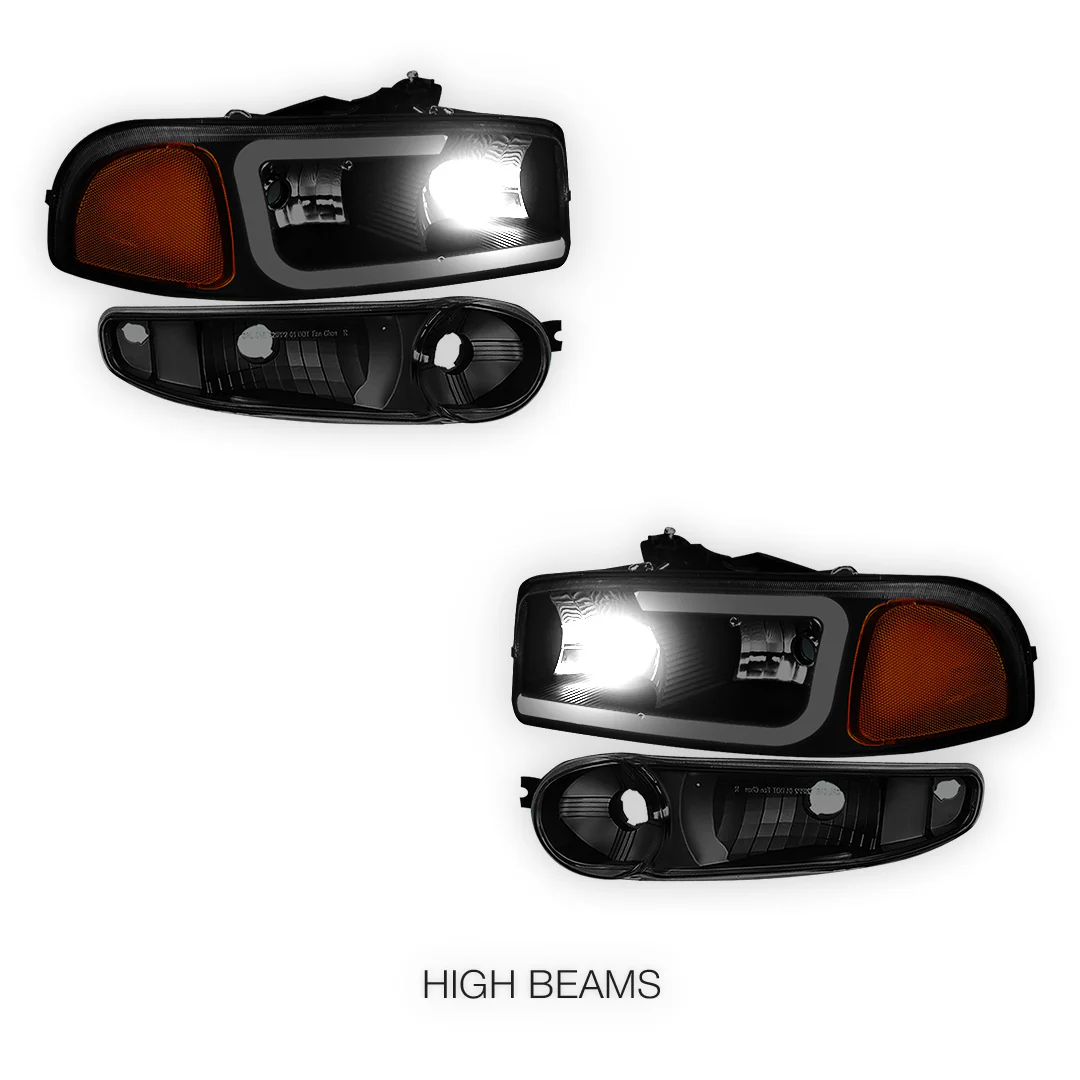 GMC Yukon XL 1500 SLE / SLT (2001 - 2006) LED DRL Headlights LH + RH - Image 17