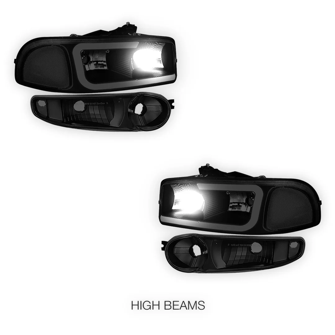GMC Yukon XL 1500 SLE / SLT (2001 - 2006) LED DRL Headlights LH + RH - Image 23