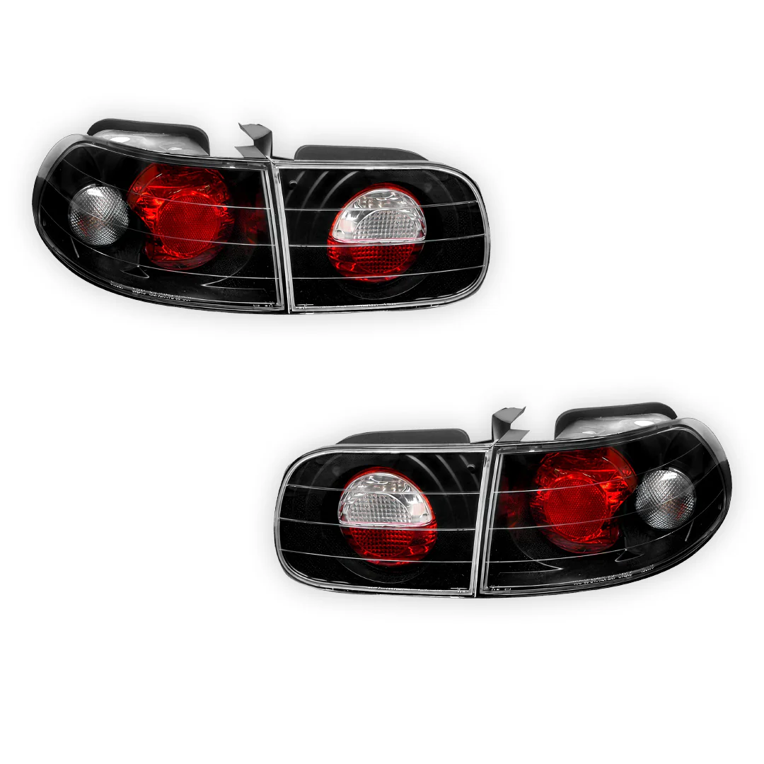 Honda Civic EG (1992 - 1995) Black Altezza Halogen Tail Lights LH + RH - Image 7