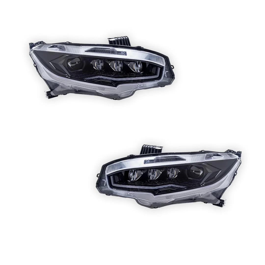 Honda Civic FC / FK (2016 - 2021) Black LED DRL Projector Headlights LH + RH - Image 2