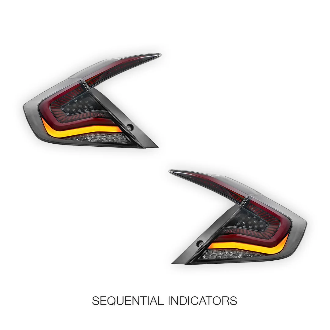 Honda Civic FC Sedan (2016 - 2018) Clear Sequential LED Tail Lights LH + RH - Image 4