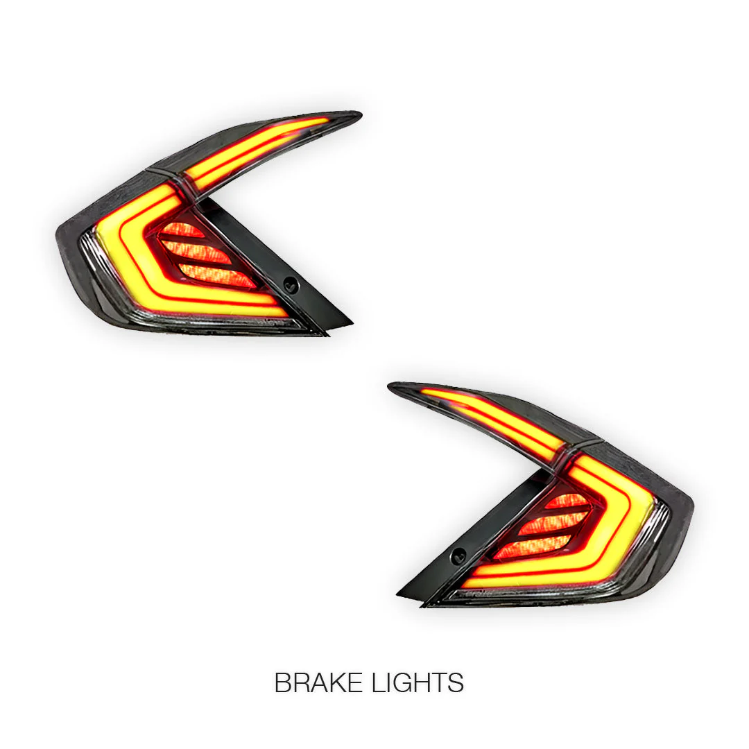 Honda Civic FK4 / FK7 / FK8 (2016 - 2018) Clear Sequential LED Tail Lights LH + RH - Image 4