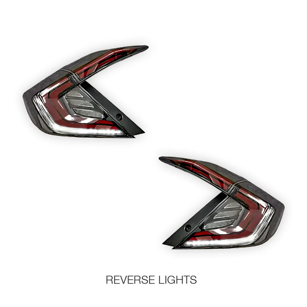 Honda Civic FK4 / FK7 / FK8 (2016 - 2018) Clear Sequential LED Tail Lights LH + RH - Image 5