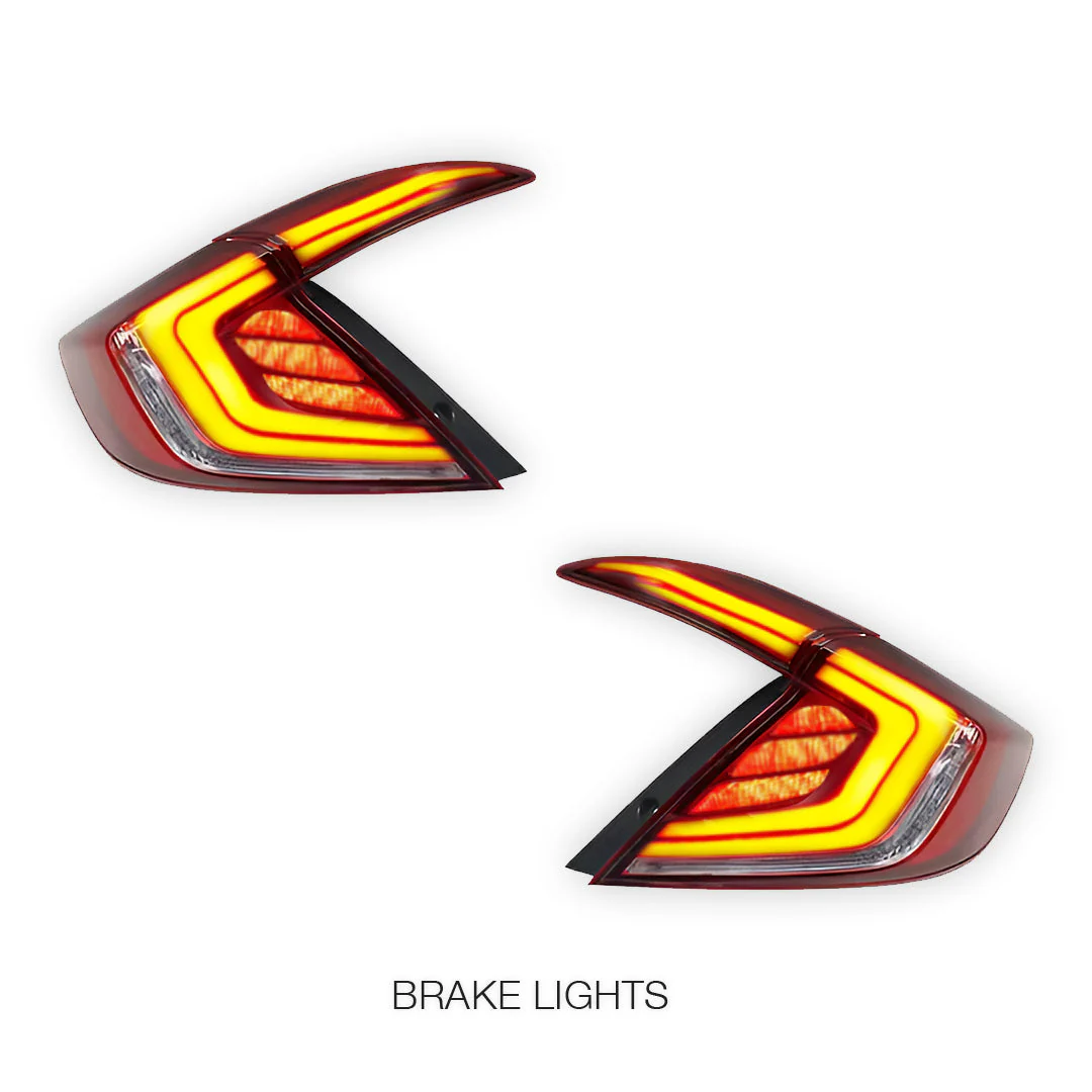 Honda Civic FK4 / FK7 / FK8 (2016 - 2018) Red Sequential LED Tail Lights LH + RH - Image 4