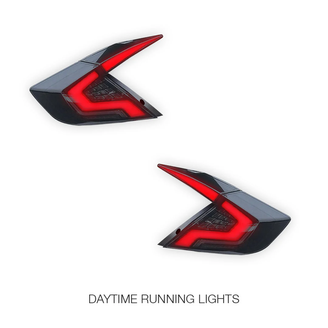 Honda Civic FK4 / FK7 / FK8 (2016 - 2018) Smoked Sequential LED Tail Lights LH + RH - Image 3