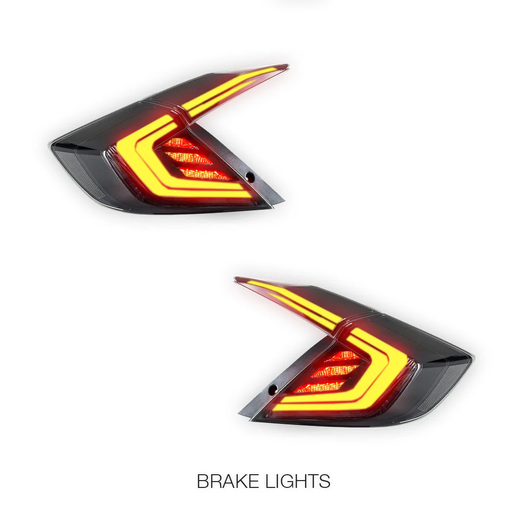 Honda Civic FK4 / FK7 / FK8 (2016 - 2019) Clear Sequential LED Tail Lights LH + RH - Image 3