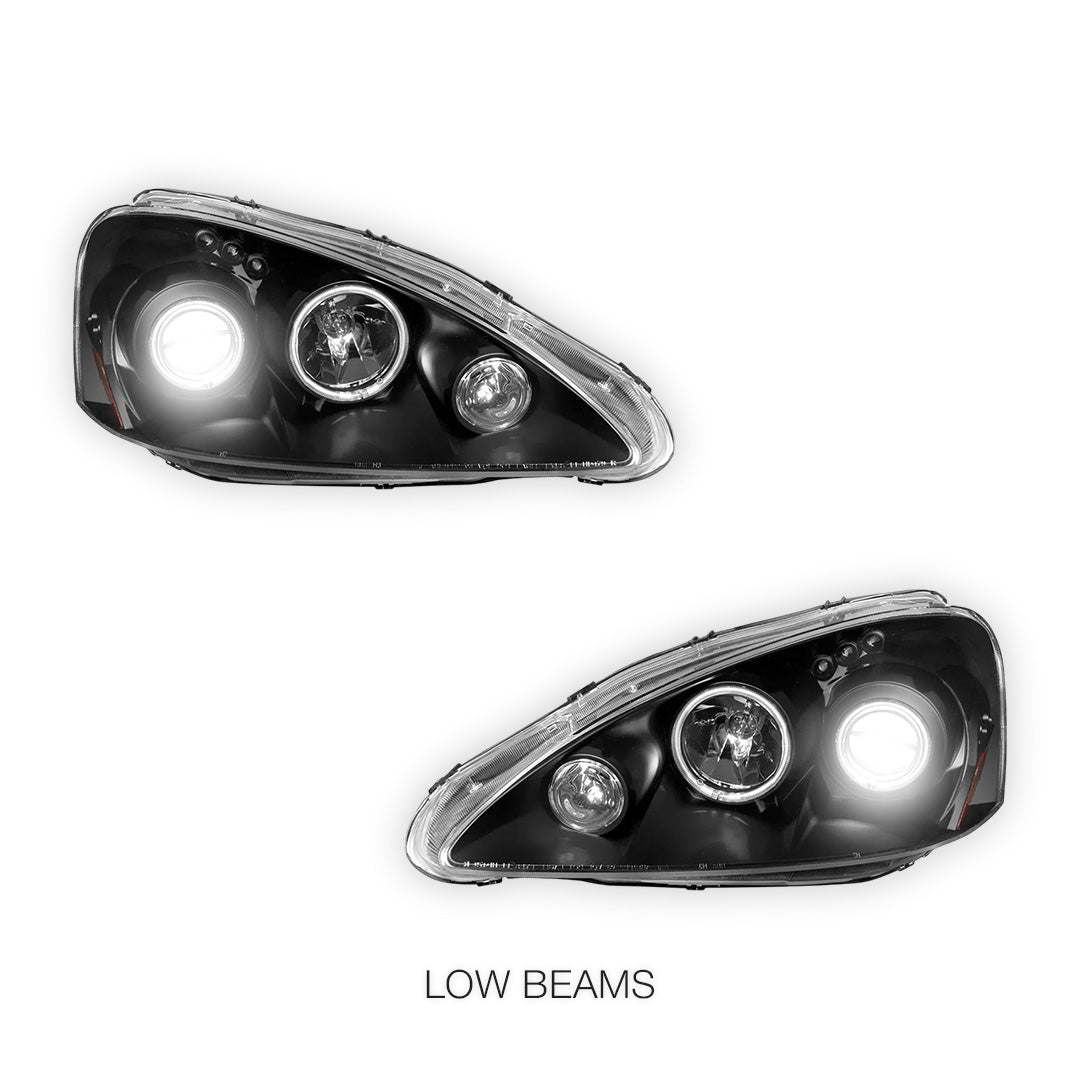 Honda Integra DC5 (2004 - 2006) Black CCFL Angel Eyes Halo Projector Headlights LH + RH - Image 4