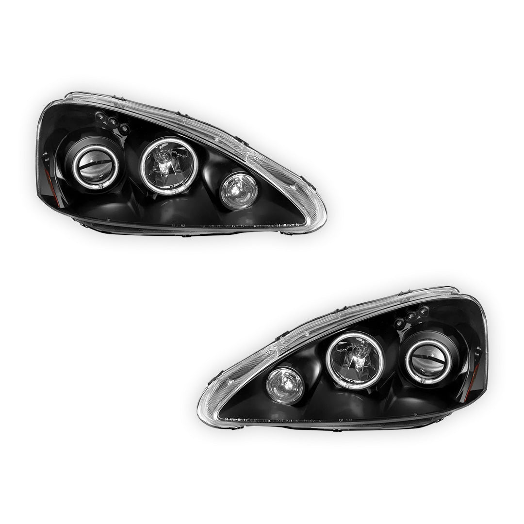 Honda Integra DC5 (2004 - 2006) Black CCFL Angel Eyes Halo Projector Headlights LH + RH - Image 6