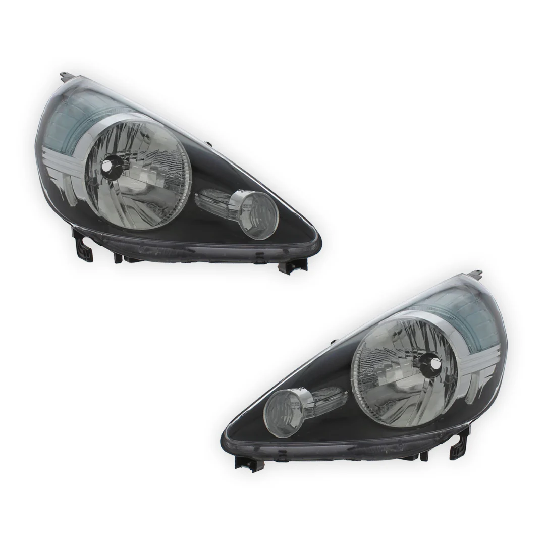 Honda Jazz MK2 GD Black Headlights 2004 - 2009 OEM-Style Aftermarket Left & Right - Image 2