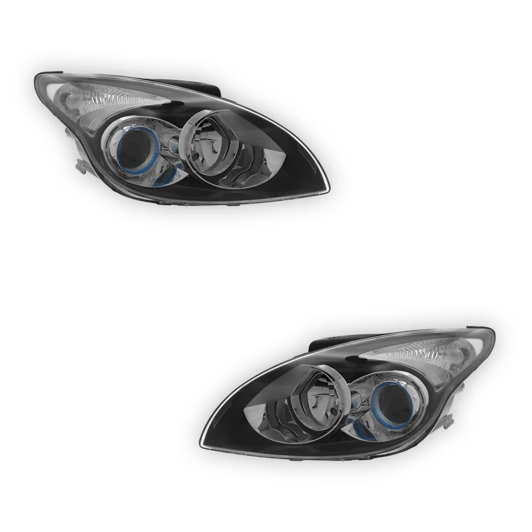 Hyundai i30 FD Black Headlights 2007 - 2012 OEM-Style Aftermarket Left & Right - Image 2