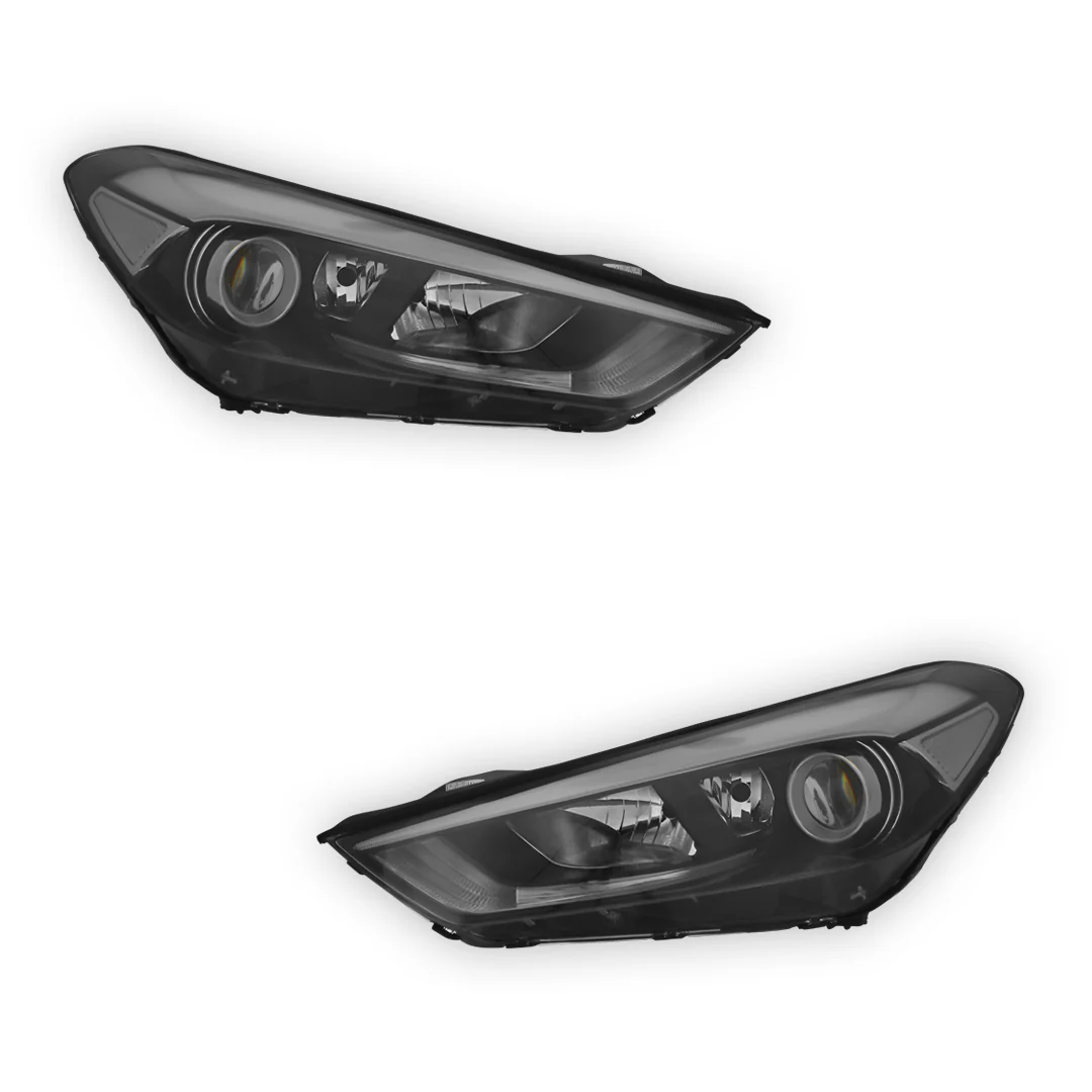 Hyundai Tucson Black Headlights 2015 - 2018 OEM-Style Aftermarket Left & Right - Image 2