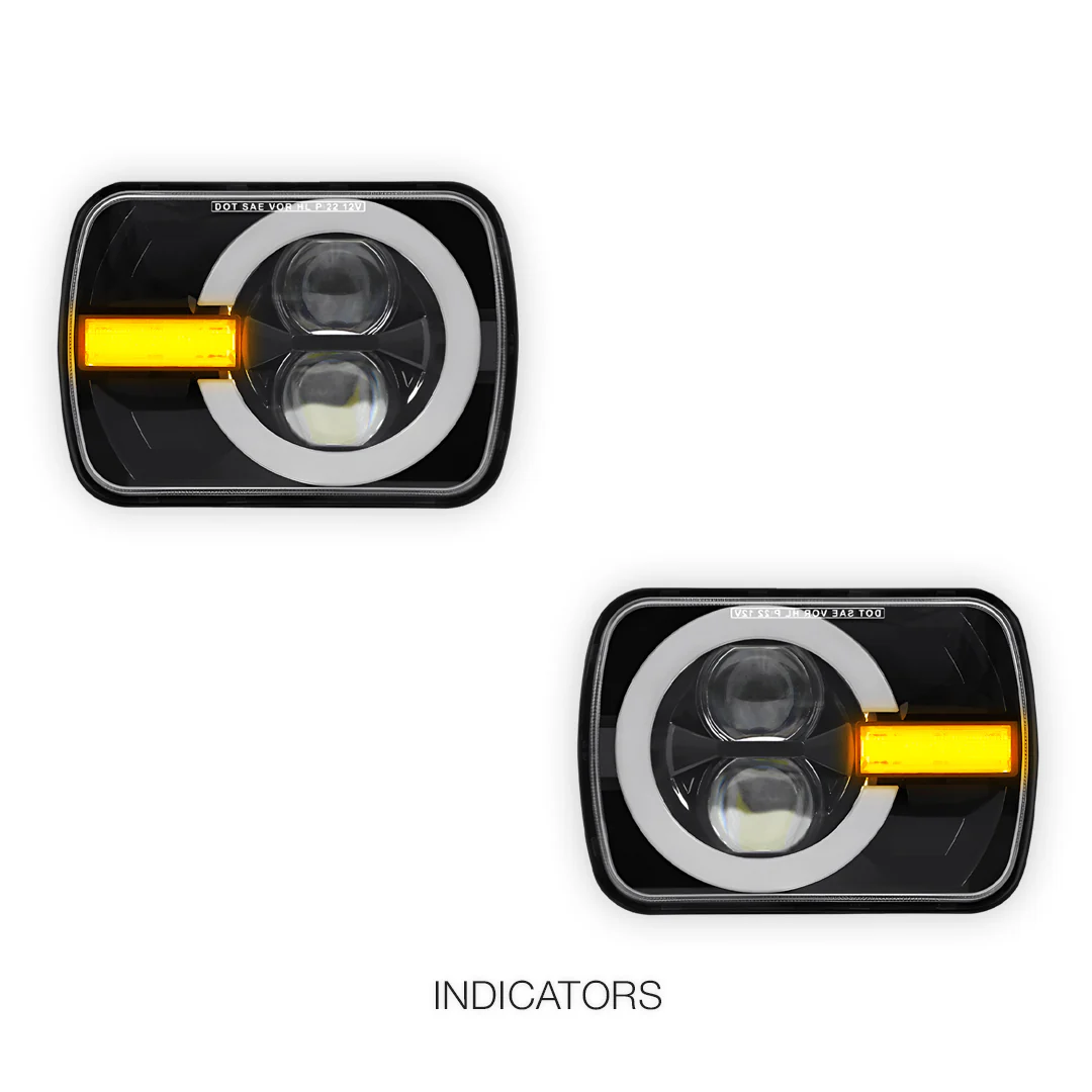 Jeep Wrangler YJ (1987 - 1995) LED Headlights Halo DRL  LH + RH - Image 3