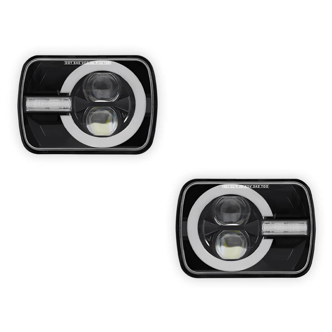 Jeep Cherokee XJ (1984 - 2001) LED Headlights Halo DRL  LH + RH - Image 6