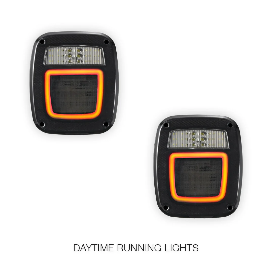 Jeep Wrangler YJ / TJ (1986 - 2006) LED Tail Lights LH + RH - Image 3