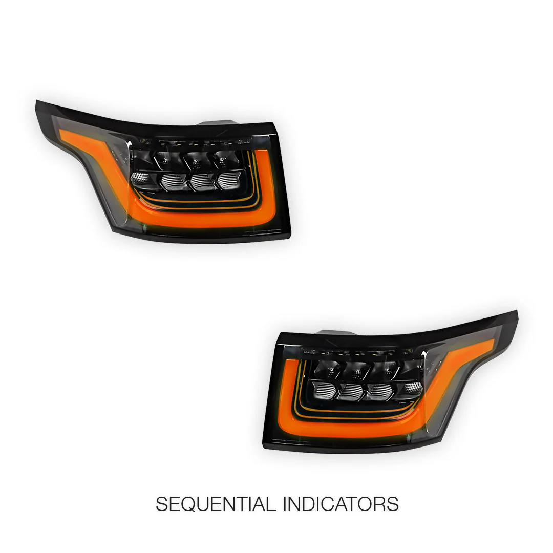 Land Rover Range Rover Sport L494 (2013 - 2022) MY18 SVR Style Sequential Full LED Tail Lights LH + RH - Image 4