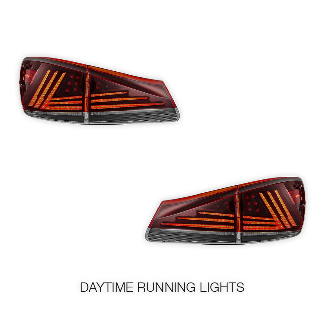 Lexus IS350 GSE21 (2006 - 2012) Sequential Red Full LED Tail Lights LH + RH - Image 2
