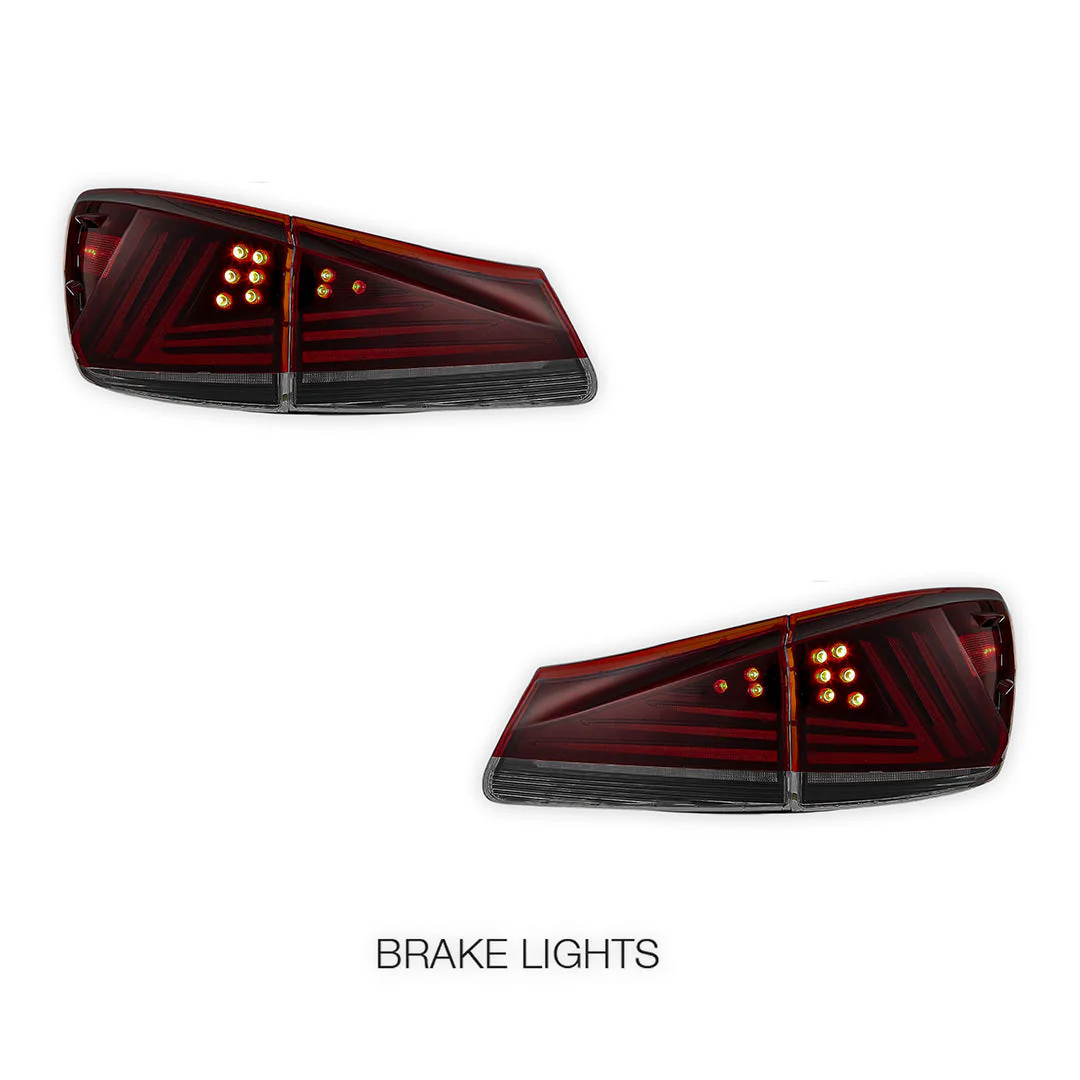 Lexus IS350 GSE21 (2006 - 2012) Sequential Red Full LED Tail Lights LH + RH - Image 3