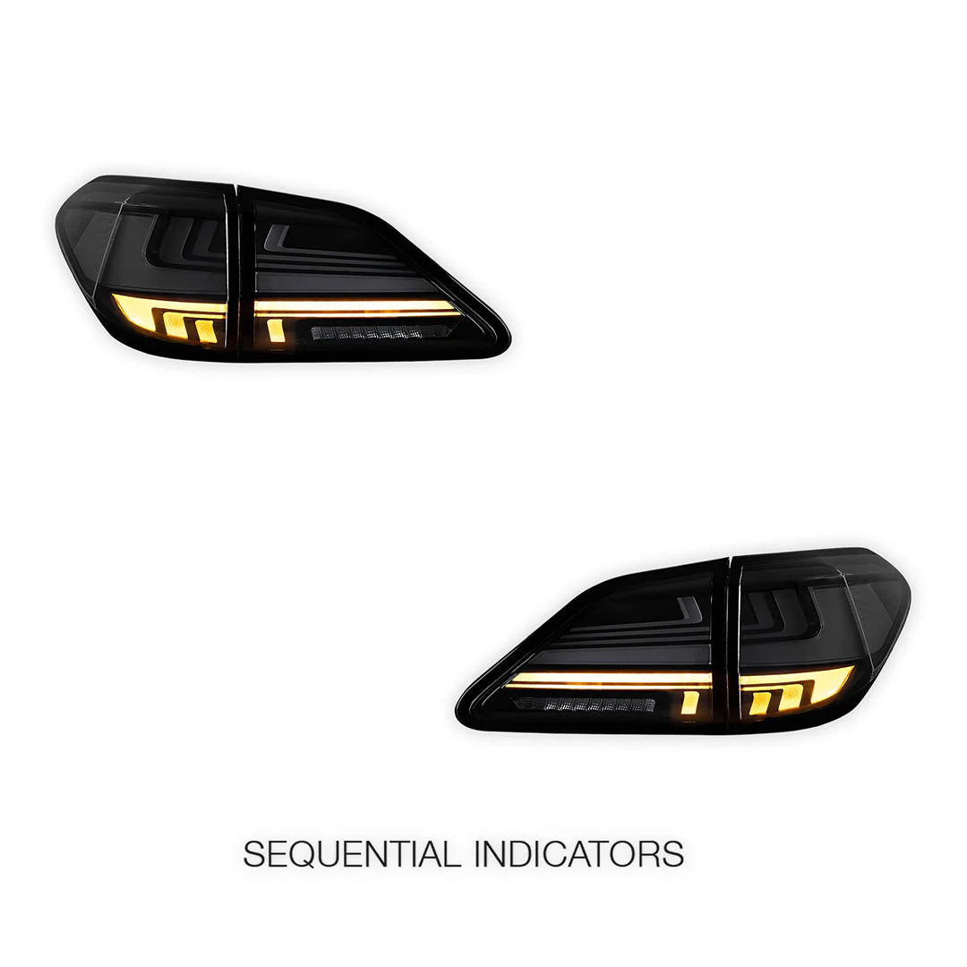 Lexus RX350 GGL15 (2012 - 2014) Sequential Black Smoked LED Tail Lights LH + RH - Image 4