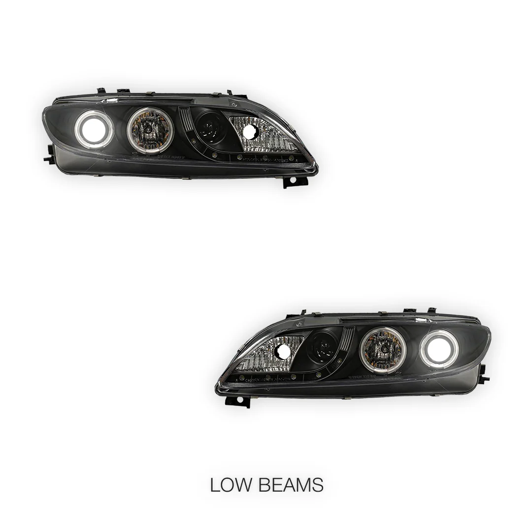 Mazda 6 GG / GY (2002 - 2007) LED DRL CCFL Angel-Eyes Projector Headlights LH + RH - Image 5