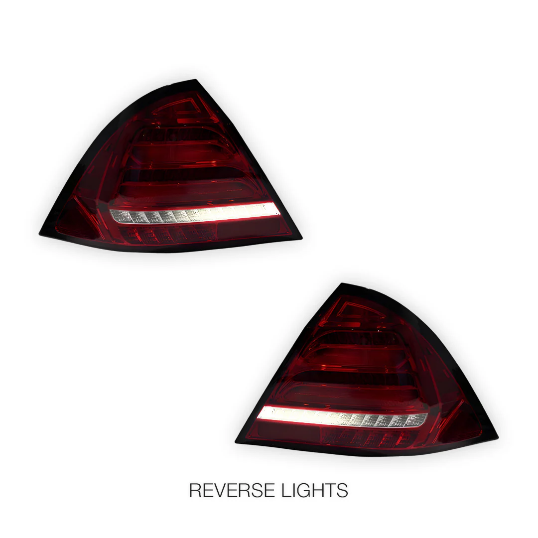 Mercedes-Benz C-Class W203 (2005 - 2007) Clear Red Sequential 3D LED Stripe Bar Tail Lights LH + RH - Image 6