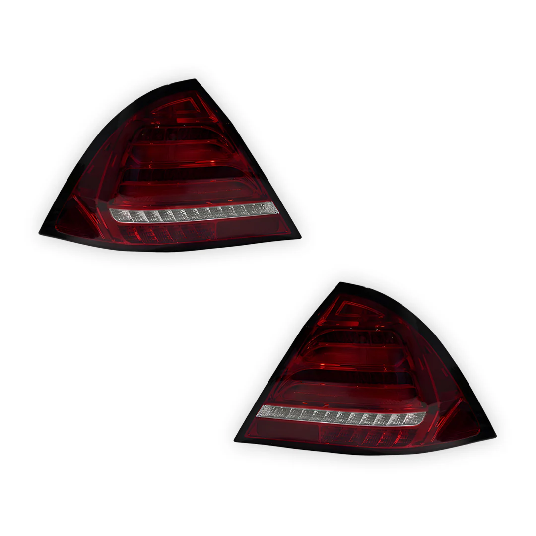Mercedes-Benz C-Class W203 (2005 - 2007) Clear Red Sequential 3D LED Stripe Bar Tail Lights LH + RH - Image 7