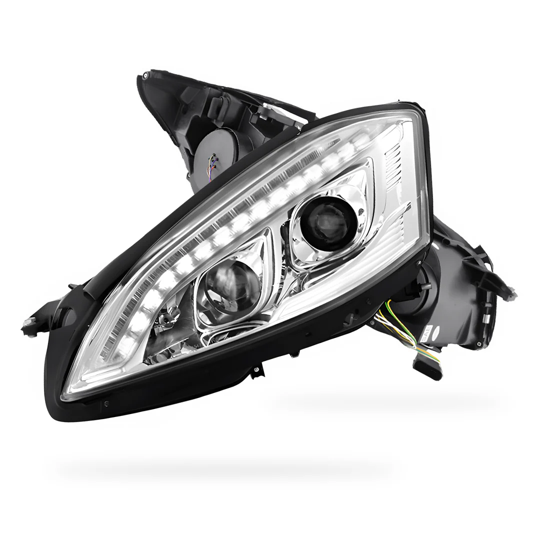 Mercedes-Benz S-Class W221 Sedan (2006 - 2009) Crystal Clear S65 AMG Style DRL LED Projector Headlights LH + RH