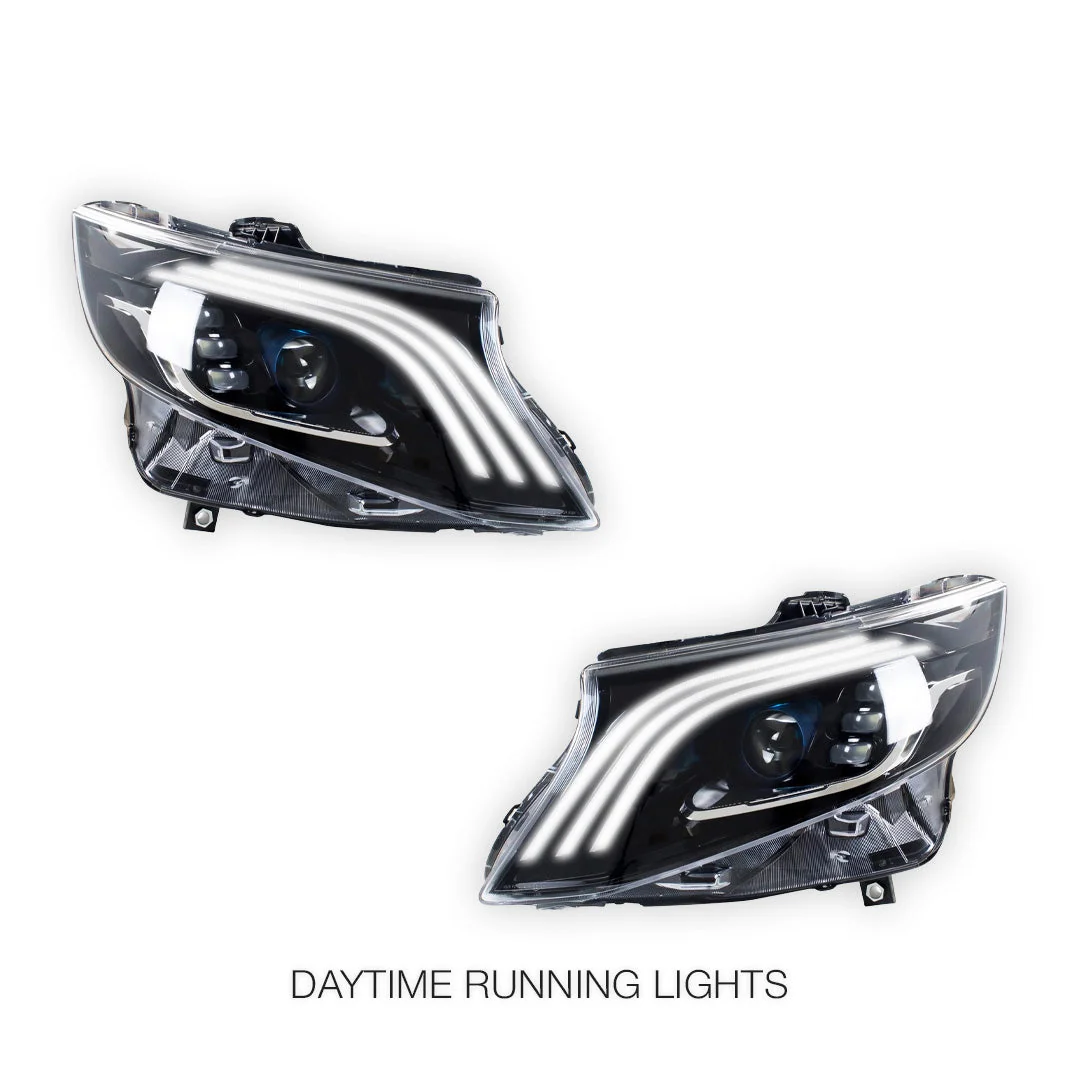 Mercedes-Benz Vito W447 (2014 - 2020) LED DRL Sequential Projector Headlights LH + RH - Image 2