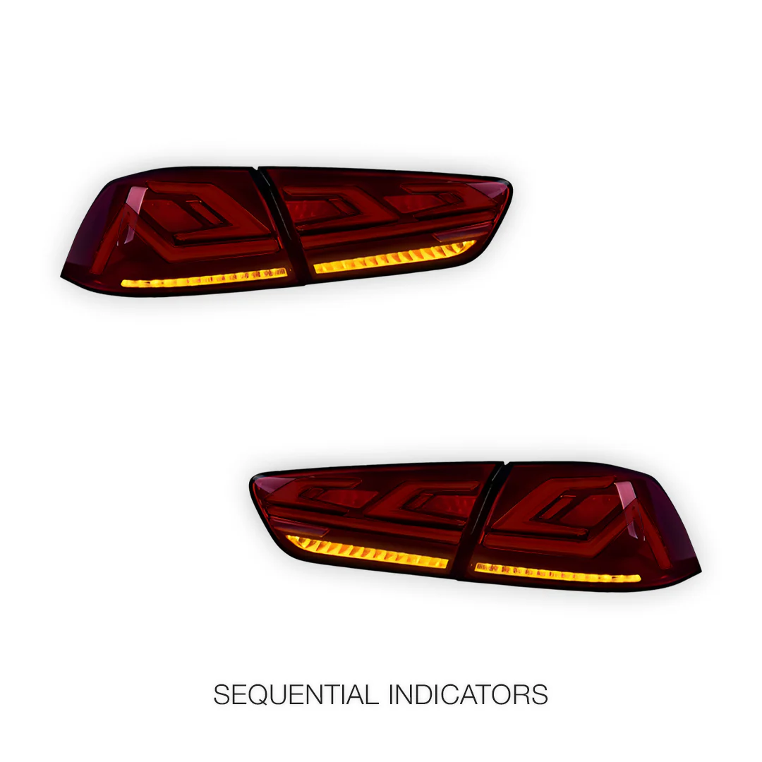 Mitsubishi Lancer Evo X / CJ / CF (2008 - 2018) Sequential Red LED Tail Lights LH + RH - Image 5