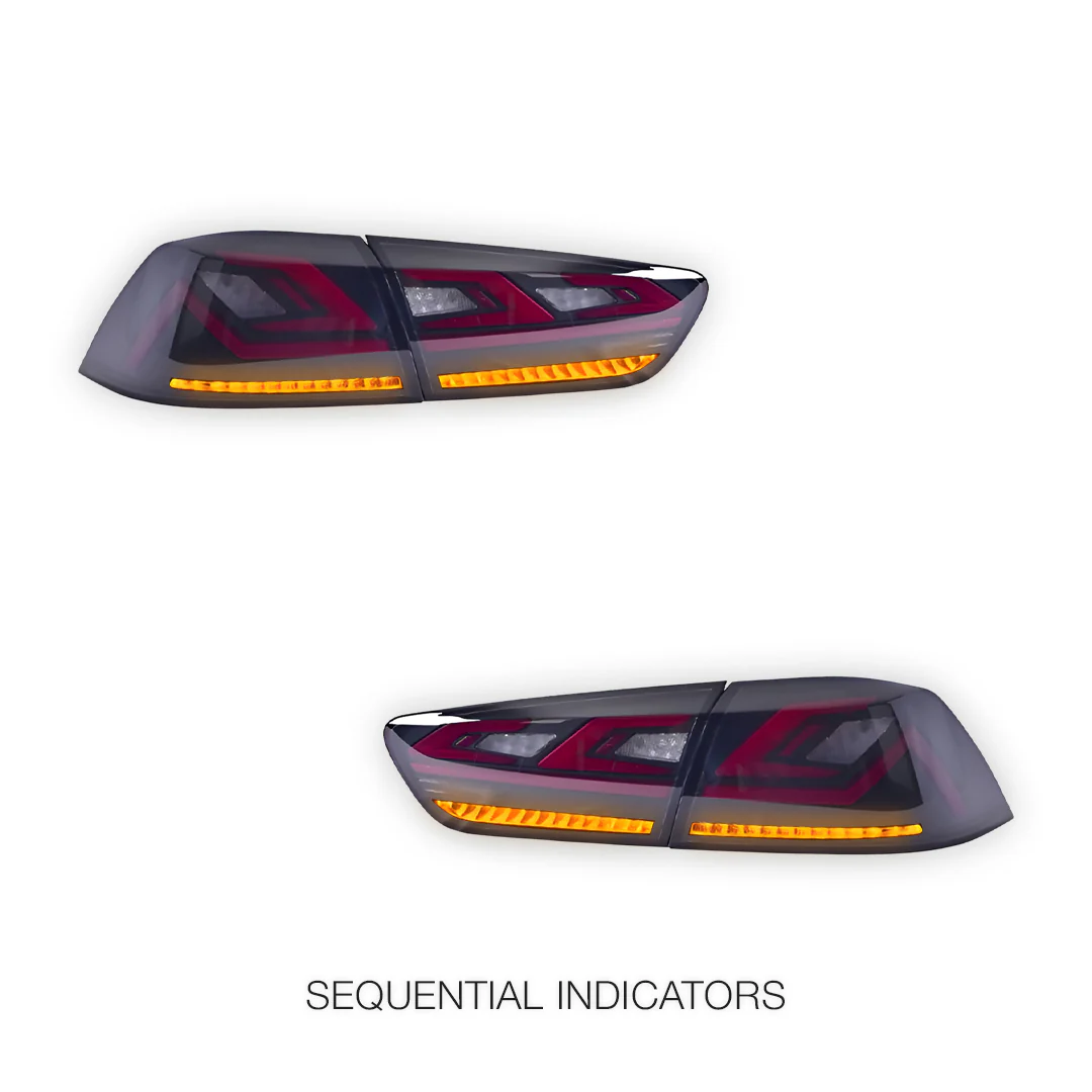 Mitsubishi Lancer Evo X / CJ / CF (2008 - 2018) Sequential Smoked LED Tail Lights LH + RH - Image 5