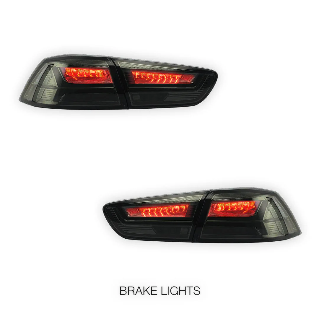 Mitsubishi Lancer Evo X / CJ / CF (2008 - 2018) Smoked Halo Sequential Tail Lights LH + RH - Image 4