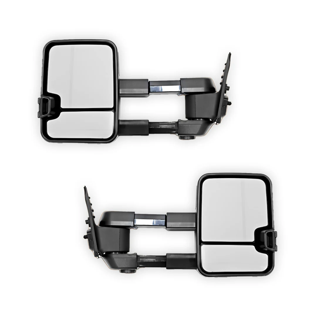 Mitsubishi Pajero IO (2001 - 2002) Black Electric LED Indicators Extendable Towing Side Mirrors LH + RH - Image 2