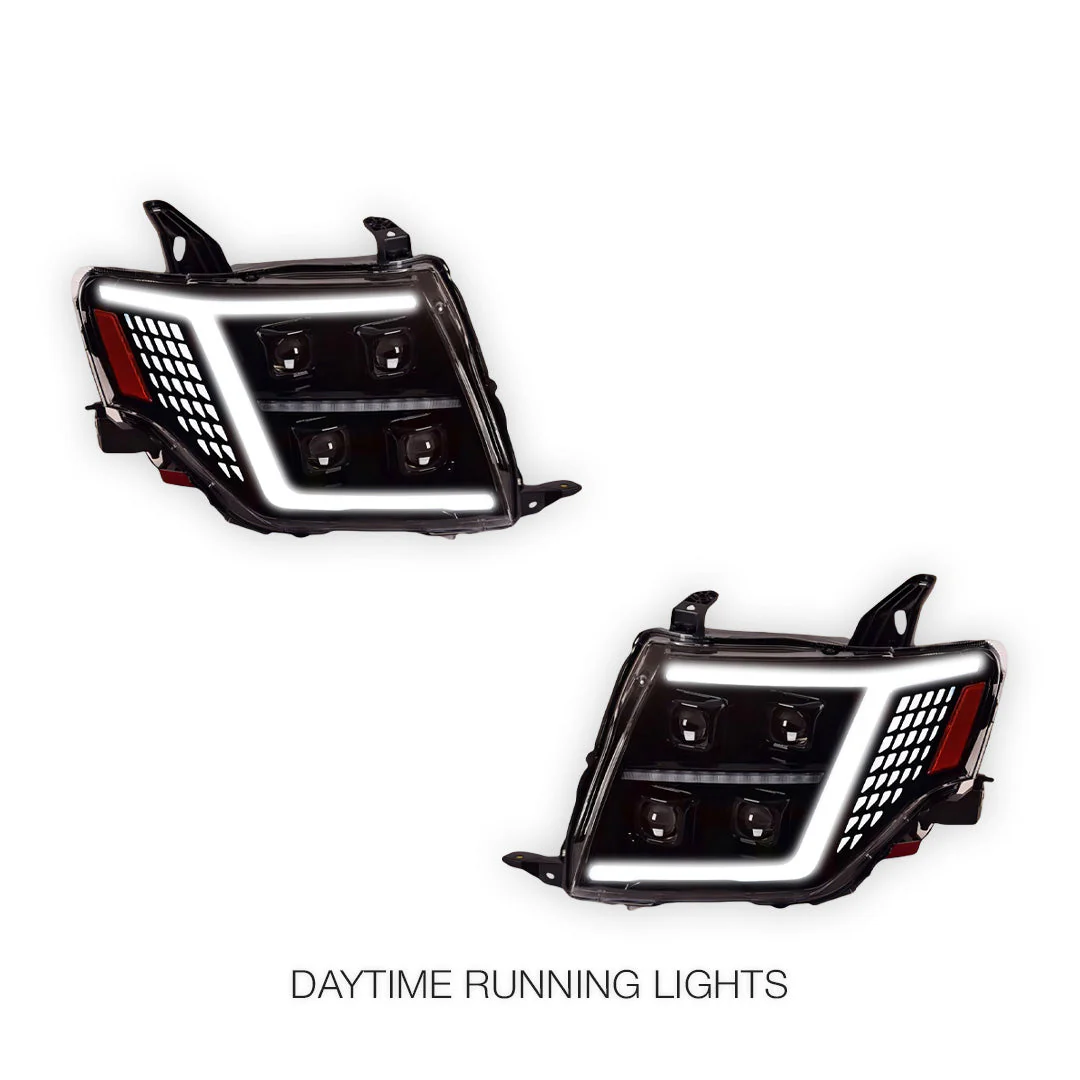 Mitsubishi Pajero NT / NW / NX (2009 - 2021) Quad Projector LED Style Sequential Indicator Headlights LH + RH - Image 2