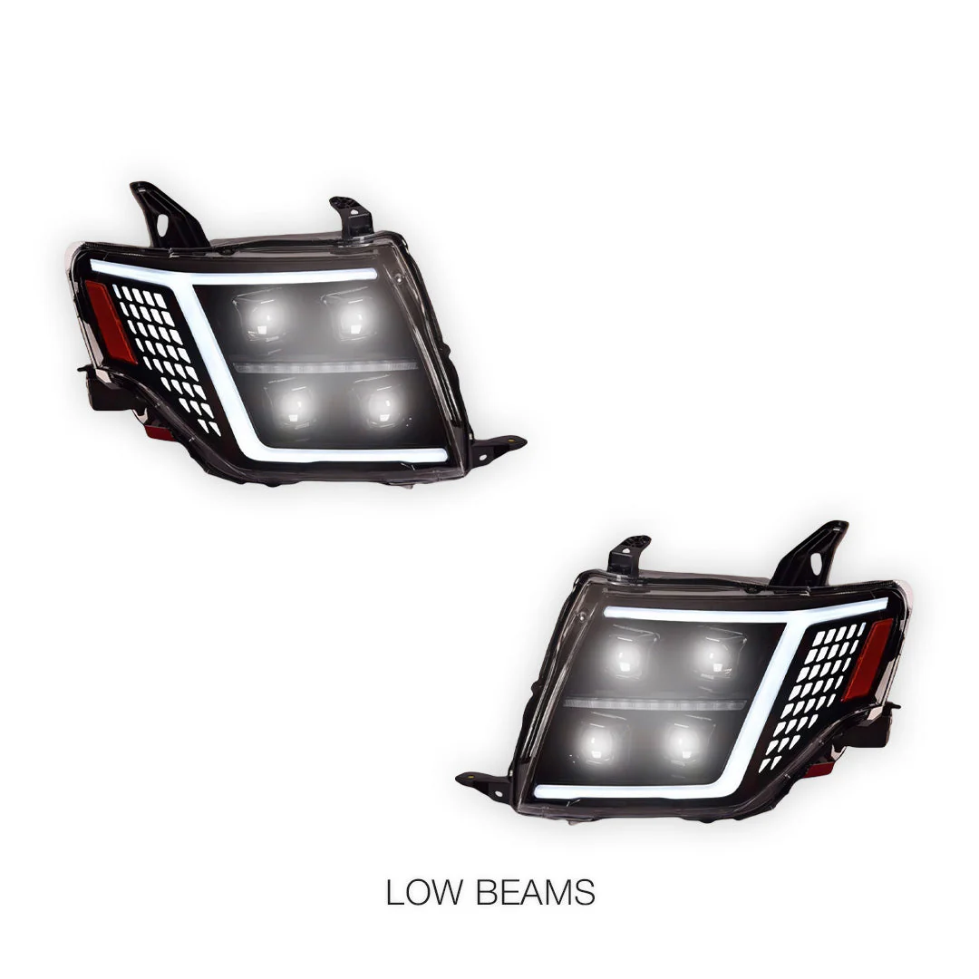 Mitsubishi Pajero NT / NW / NX (2009 - 2021) Quad Projector LED Style Sequential Indicator Headlights LH + RH - Image 4