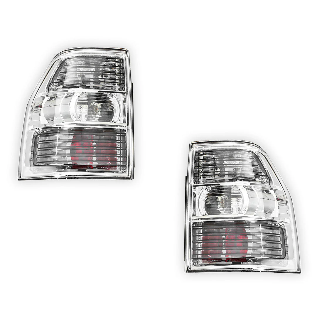 Mitsubishi Pajero NX (2014 - 2021) Clear / Chrome OEM Style Tail Lights LH + RH - Image 2