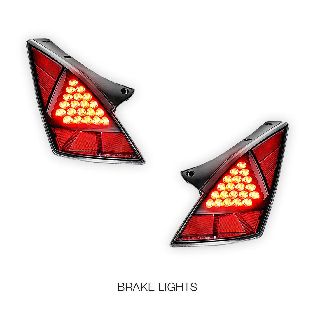Nissan 350Z Z33 (2003 - 2005) JDM Black LED Tail Lights LH + RH - Image 5