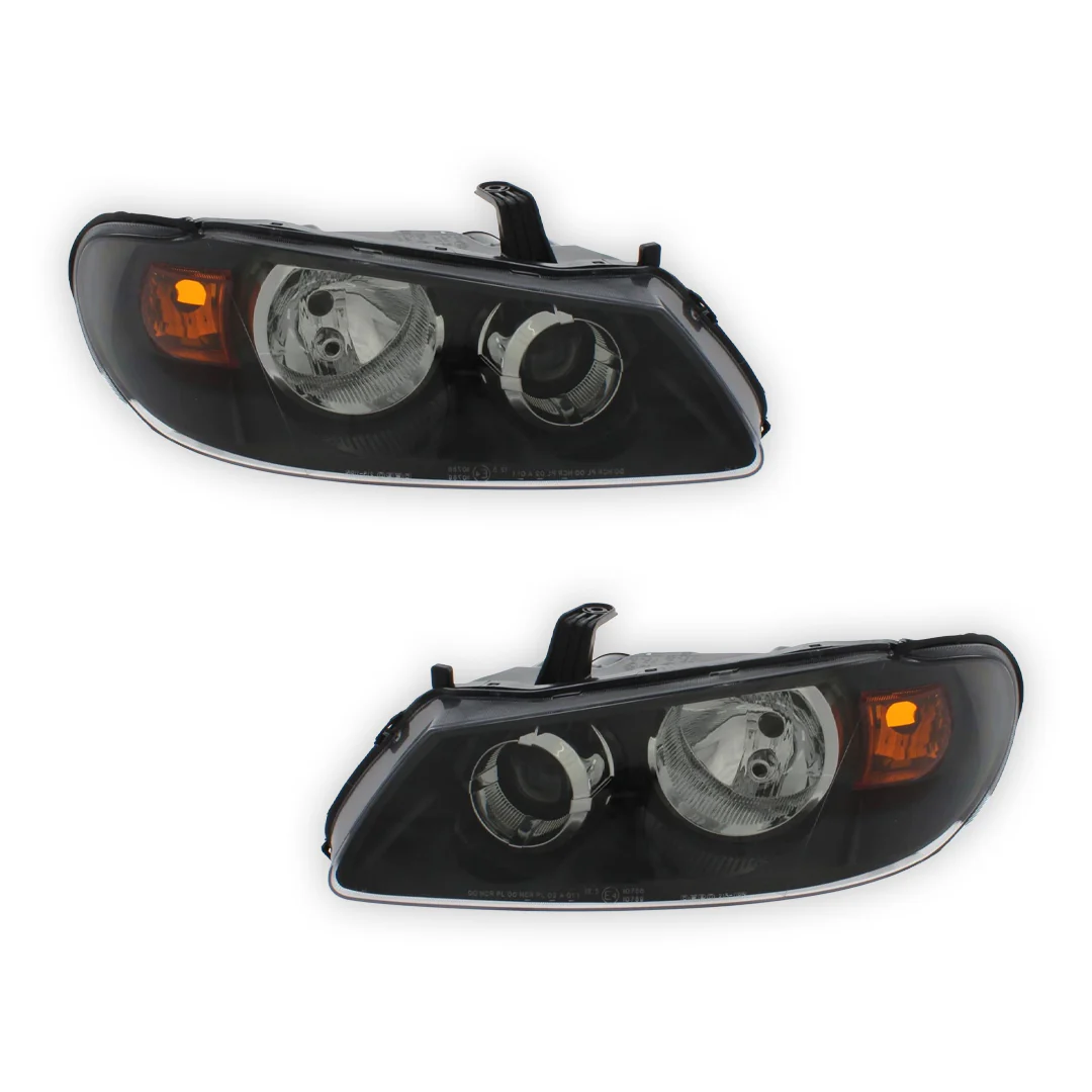 Nissan Almera N16 Black Headlights 2003 - 2006 OEM-Style Aftermarket Left & Right - Image 2