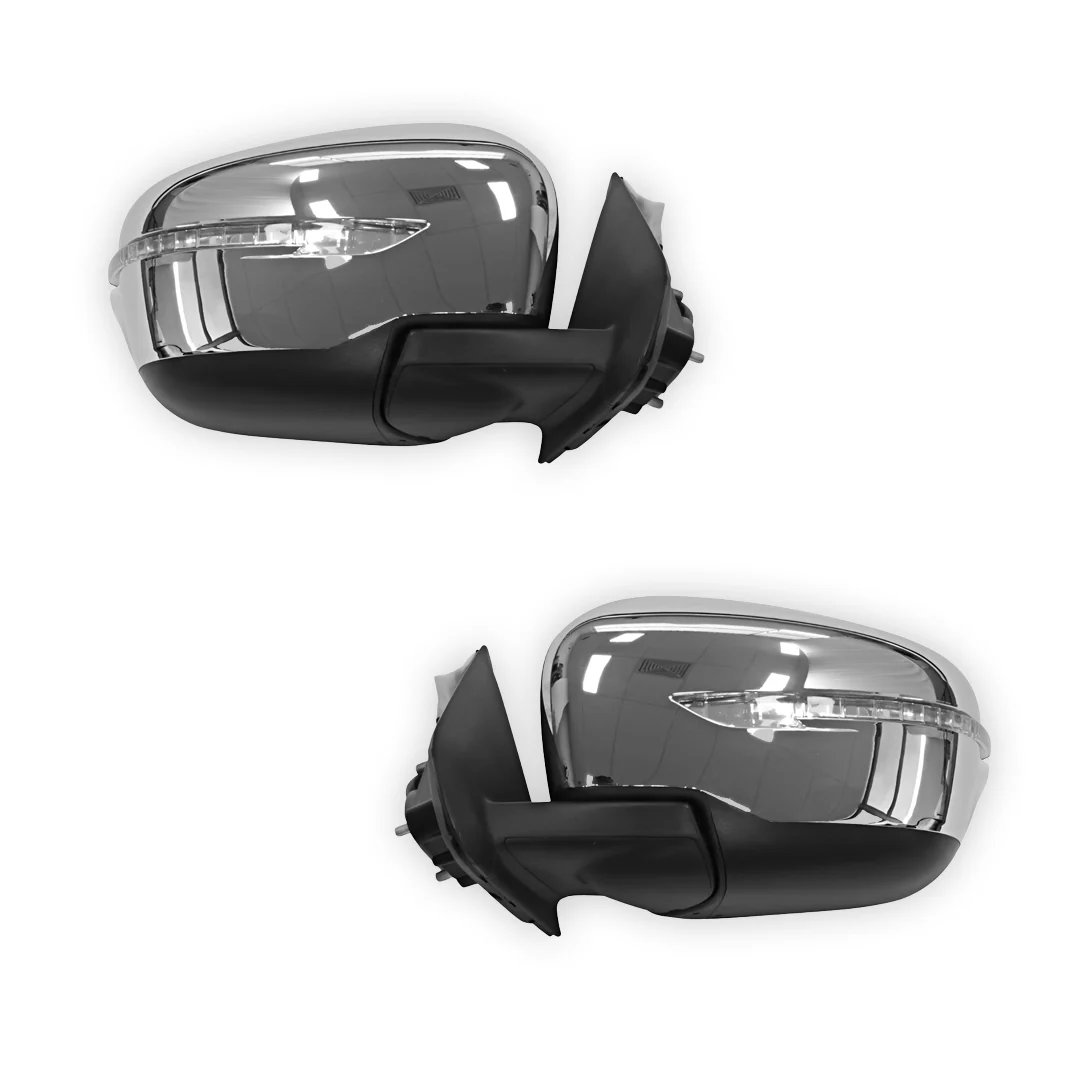 Nissan Navara D23 NP300 (2015 - 2020) Chrome LED indicators Extendable Towing Side Mirrors LH + RH - Image 3