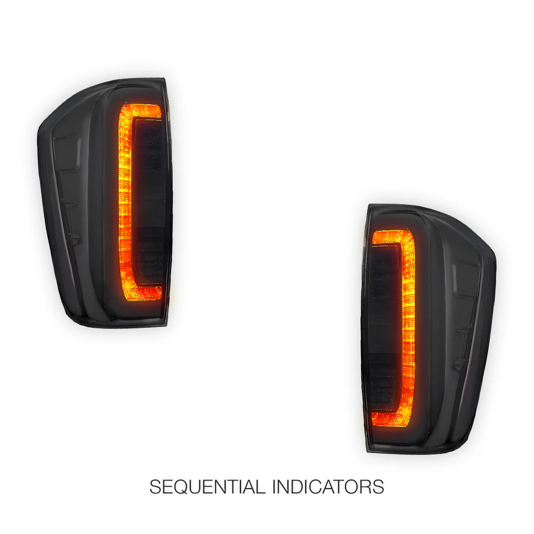 Nissan Navara D23 NP300 (2015 - 2021) Smoked Black Sequential 3D LED Stripe Bar Tail Lights LH + RH - Image 5