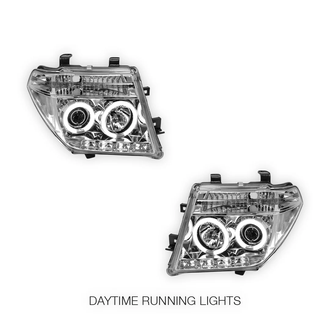 Nissan Pathfinder R51 (2005 - 2009) Crystal CCFL Angel Eyes Projector Headlights LH + RH - Image 2