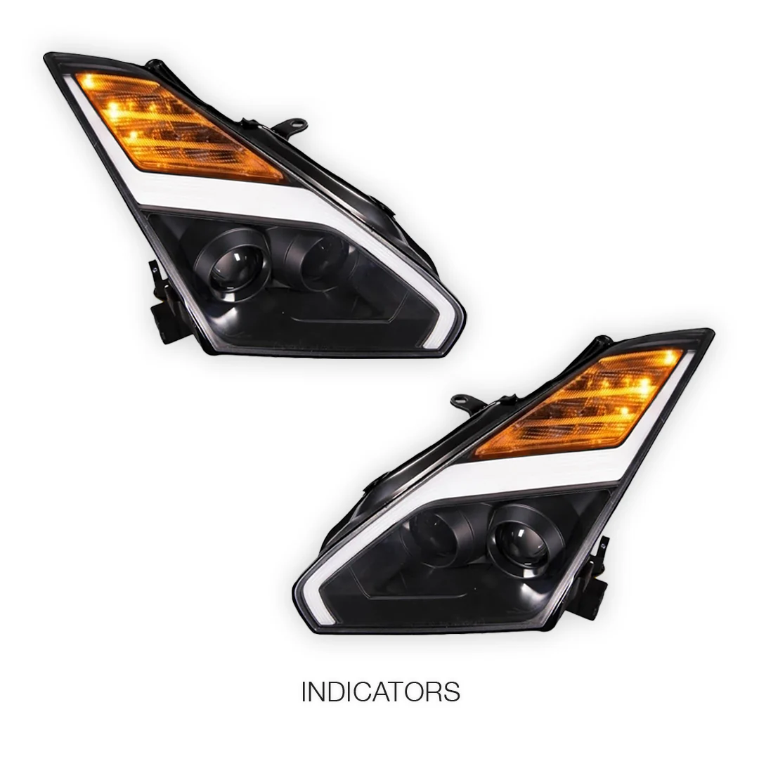 Nissan GT-R R35 (2007 - 2013) Crystal Eye Update Style DRL With LED Sequential Indicators Headlights LH + RH - Image 4