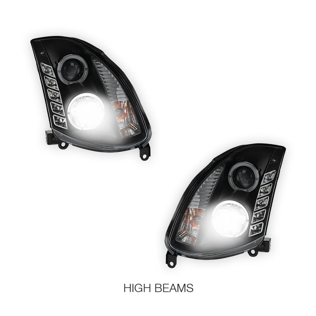 Nissan Skyline V35 Coupe (2003 - 2008) Black LED DRL Projector Headlights LH + RH - Image 5