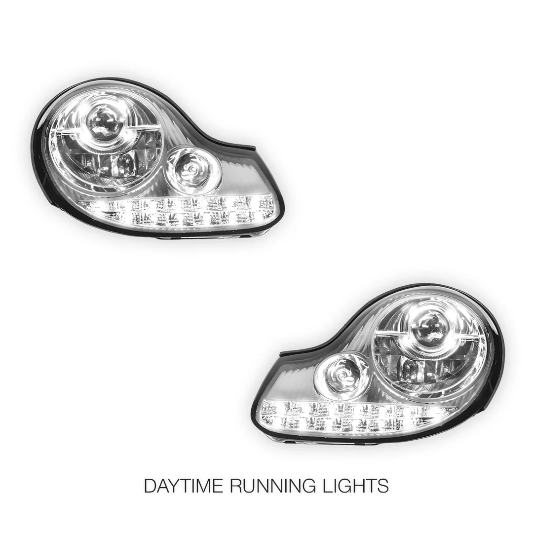 Porsche 911 996 Series Carrera Pre Update (1999 - 2004) Crystal Clear DRL LED Projector Headlights LH + RH - Image 2