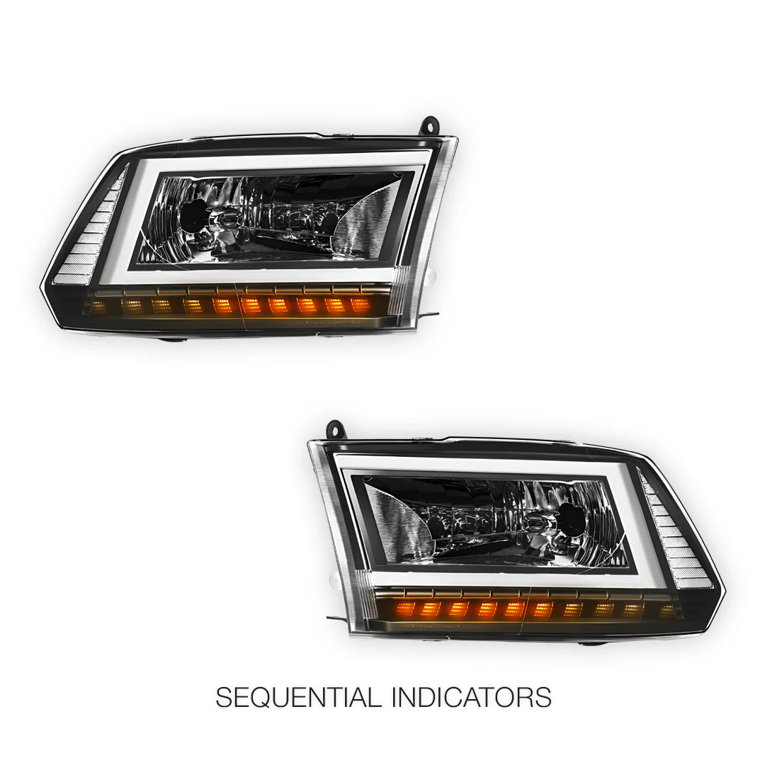 RAM 2500 (2013 - 2018) C-LED DRL Sequential Signal Headlights LH + RH - Image 3
