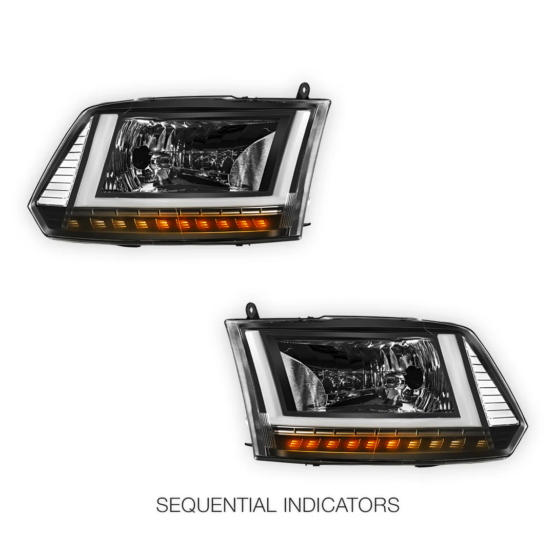 RAM 3500 (2013 - 2018) U-LED DRL Sequential Signal Headlights LH + RH - Image 3