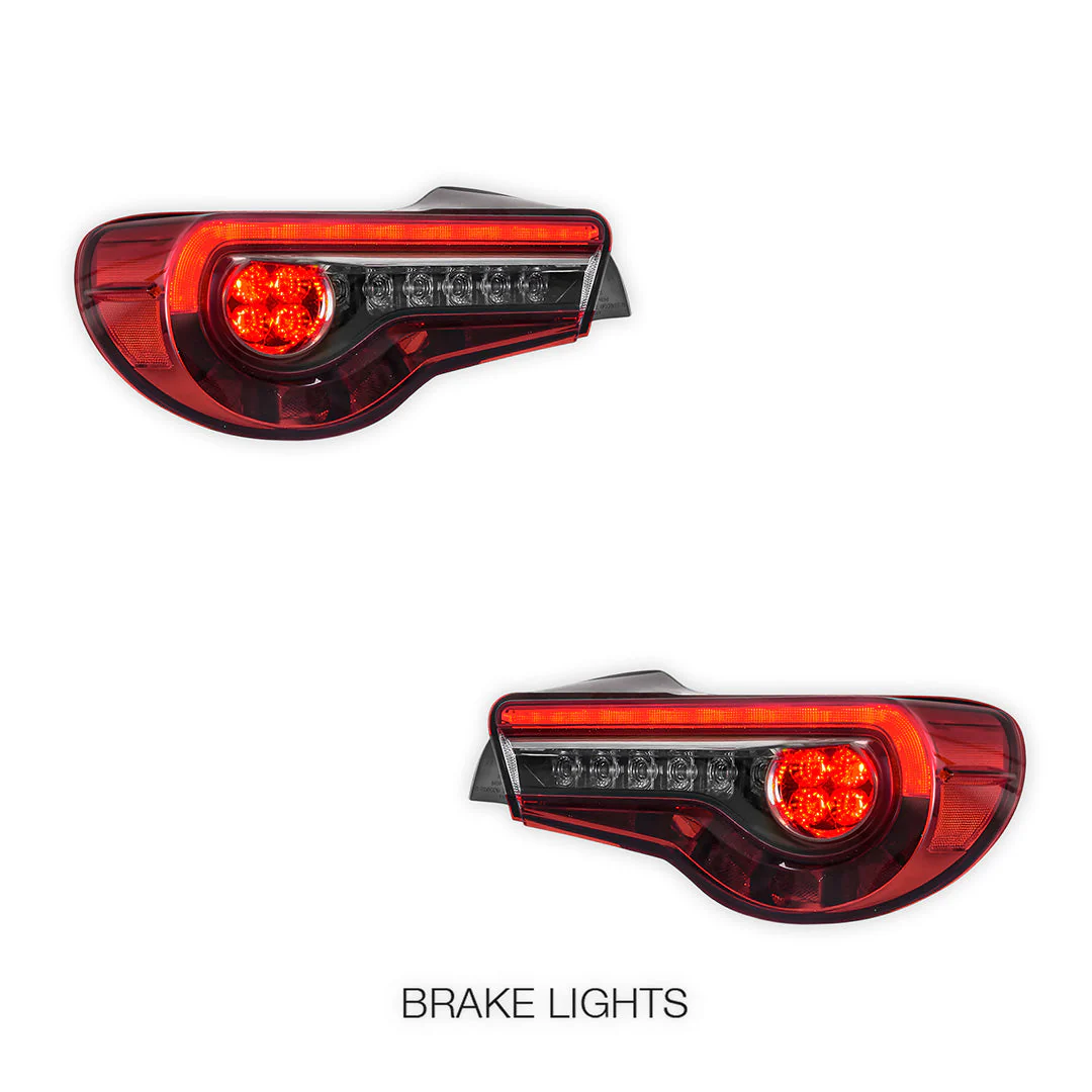 Subaru BRZ / ZC6 1st Gen. (2012 - 2021) Sequential Clear Red Full LED Tail Lights LH + RH - Image 2
