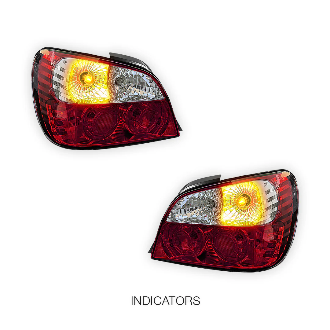 Subaru Impreza GD Sedan / EJ20 (2000 - 2002) Clear Red Altezza Tail Lights LH + RH - Image 3