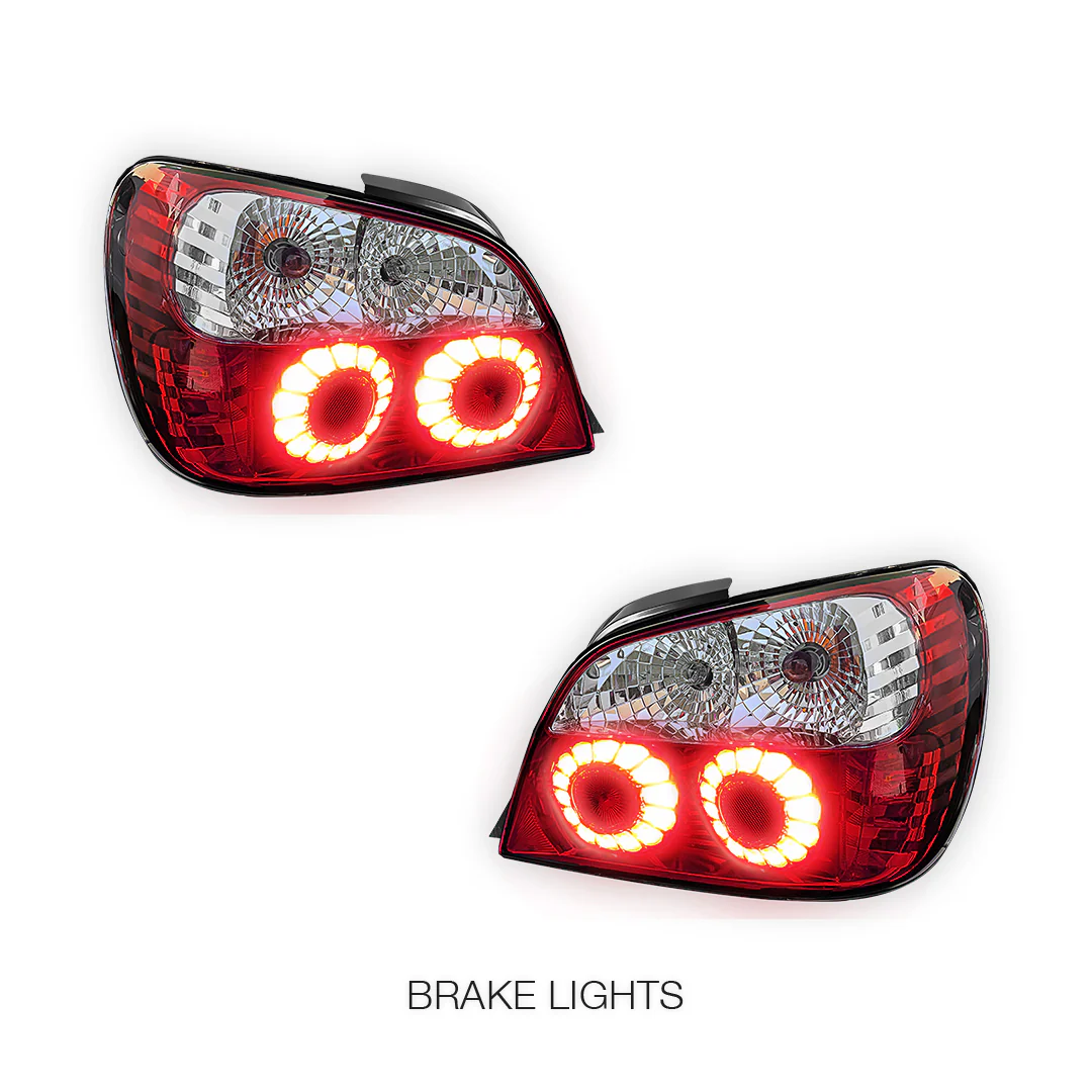Subaru Impreza GD Sedan / EJ20 (2000 - 2002) Clear Red Altezza Tail Lights LH + RH - Image 4