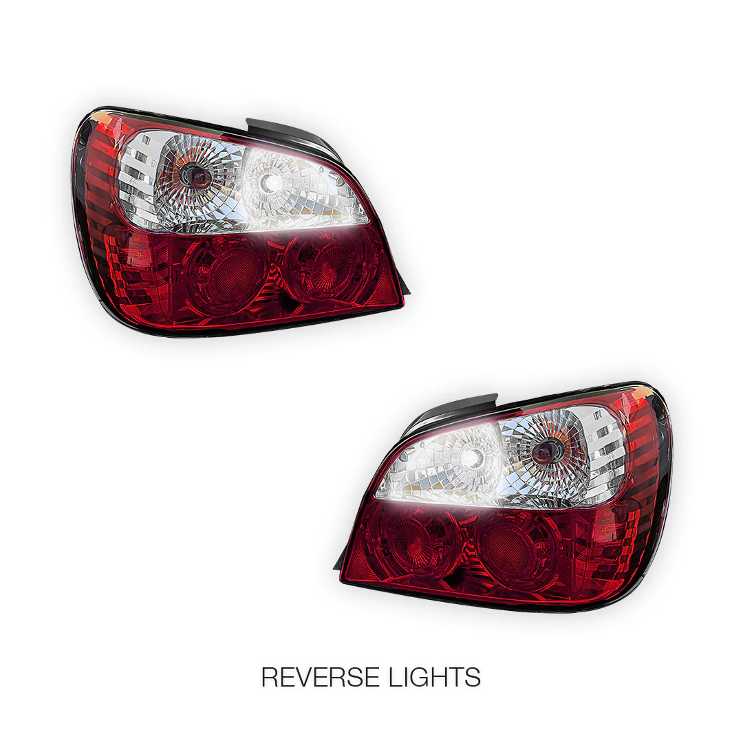 Subaru Impreza GD Sedan / EJ20 (2000 - 2002) Clear Red Altezza Tail Lights LH + RH - Image 5